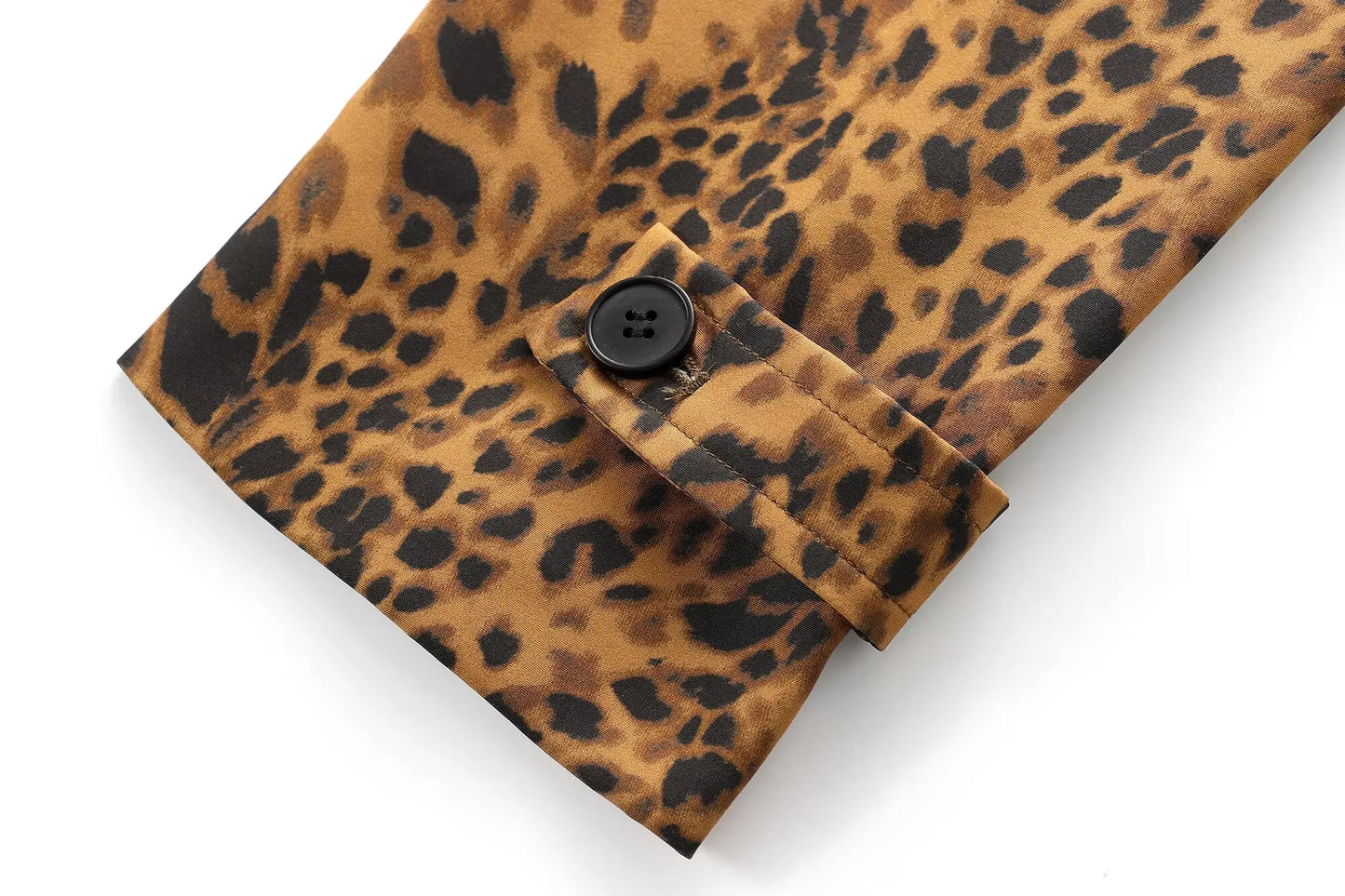 Coats - Leopard Print Long Coat Animal Pattern Winter Outwear