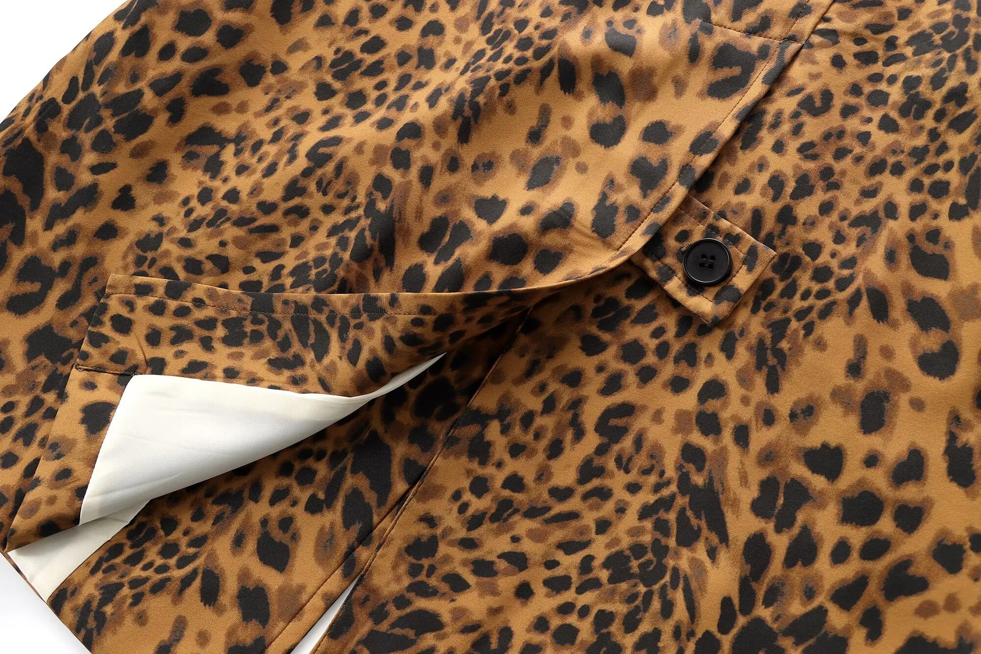 Coats - Leopard Print Long Coat Animal Pattern Winter Outwear