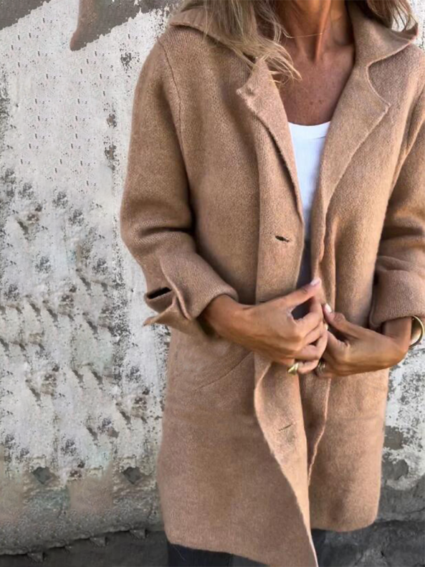 Coats- Single Breasted Light Baggy Coat - Winter Layering