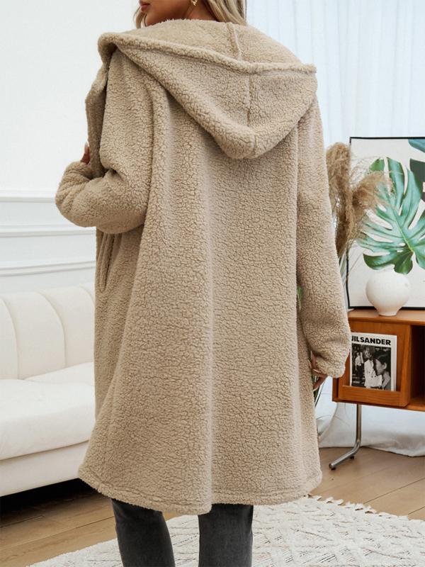 Coats - Winter Plush Teddy Longline Coat