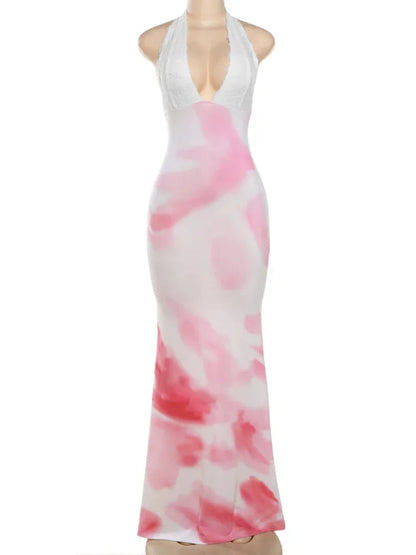 Cocktail Dresses- Abstract Print Mermaid Dress -Tailored Elegance for Cocktail Parties- - Pekosa Women Fashion