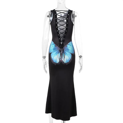 Cocktail Dresses- Mermaid Dress with Butterfly Accents for Weddings- - Pekosa Women Fashion