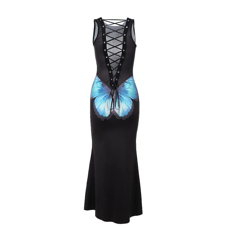 Cocktail Dresses- Mermaid Dress with Butterfly Accents for Weddings- - Pekosa Women Fashion