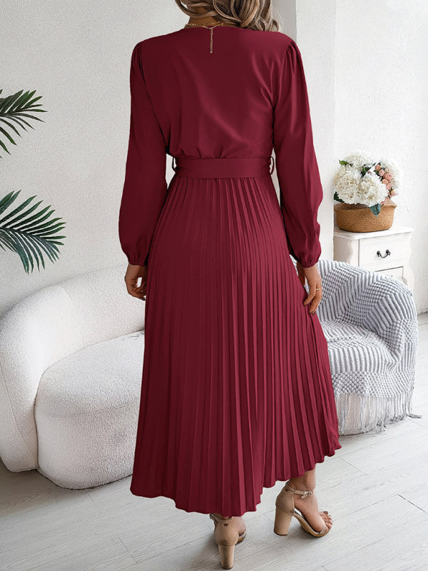 Cocktail Dresses - Classic Pleated Midi Dress for All Occasions