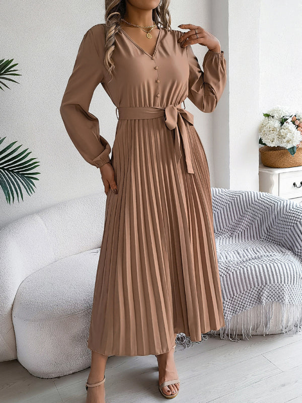 Cocktail Dresses - Classic Pleated Midi Dress for All Occasions