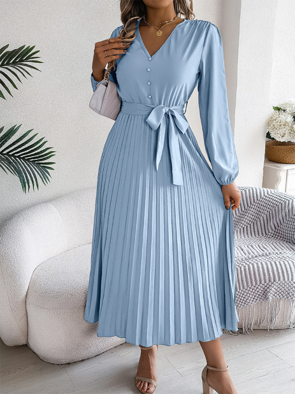 Cocktail Dresses - Classic Pleated Midi Dress for All Occasions