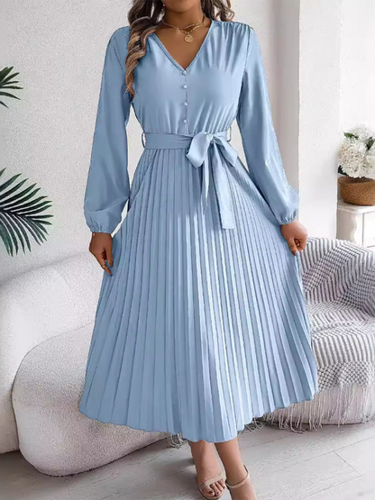 Cocktail Dresses - Classic Pleated Midi Dress for All Occasions