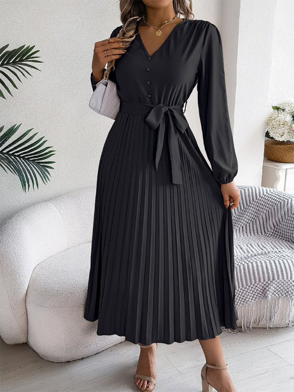 Cocktail Dresses - Classic Pleated Midi Dress for All Occasions