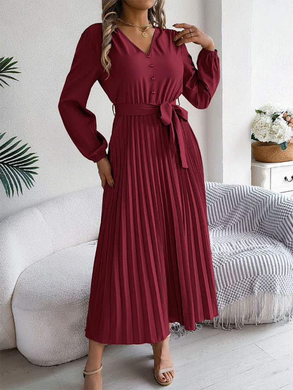 Cocktail Dresses - Classic Pleated Midi Dress for All Occasions