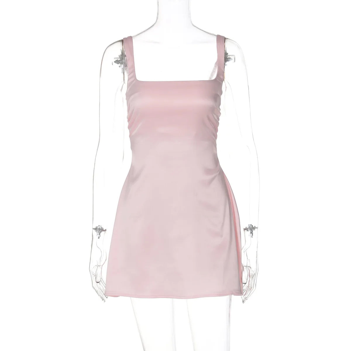 Cocktail Dresses- Cocktail Party Satin A-Line Dress for Celebrations- Pink- Pekosa Women Fashion