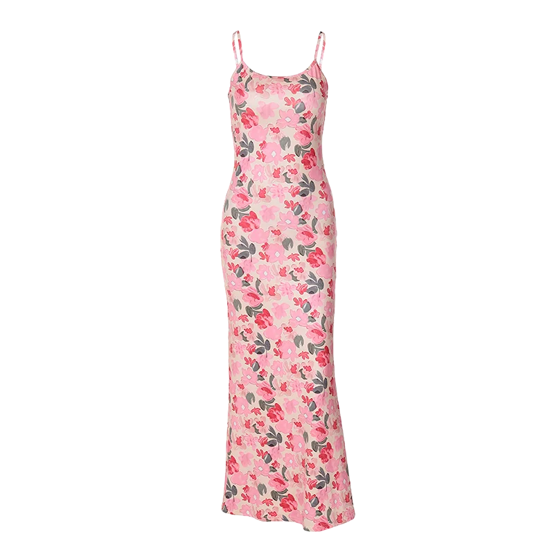 Cocktail Dresses- Floral Cami Slip Maxi Dress for Summer Parties- - Pekosa Women Fashion