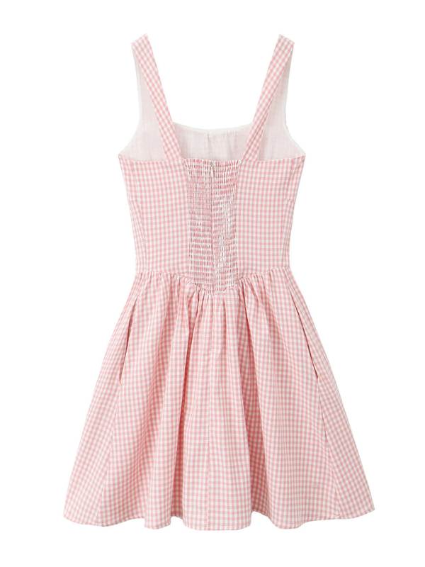 Cocktail Dresses - Gingham Summer A-line Mini Dresses