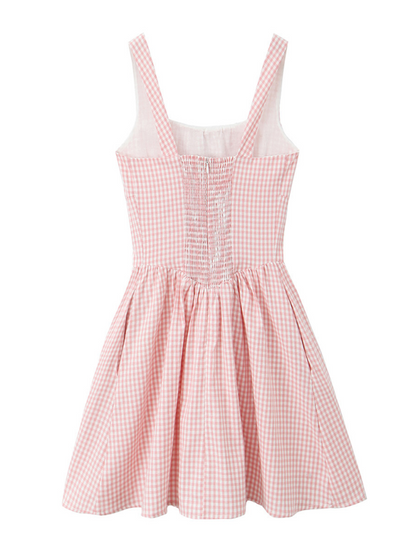 Cocktail Dresses - Gingham Summer A-line Mini Dresses