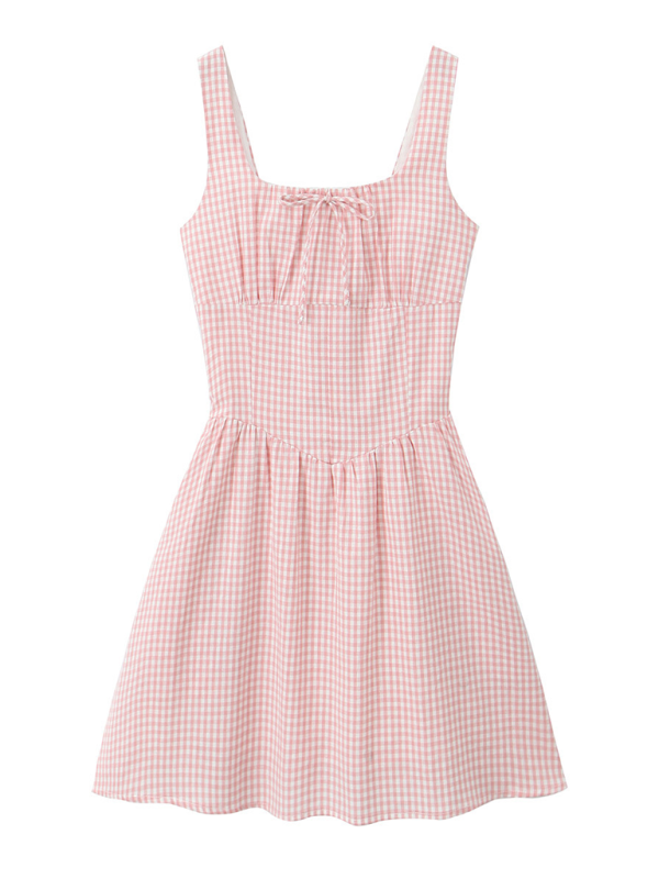 Cocktail Dresses - Gingham Summer A-line Mini Dresses