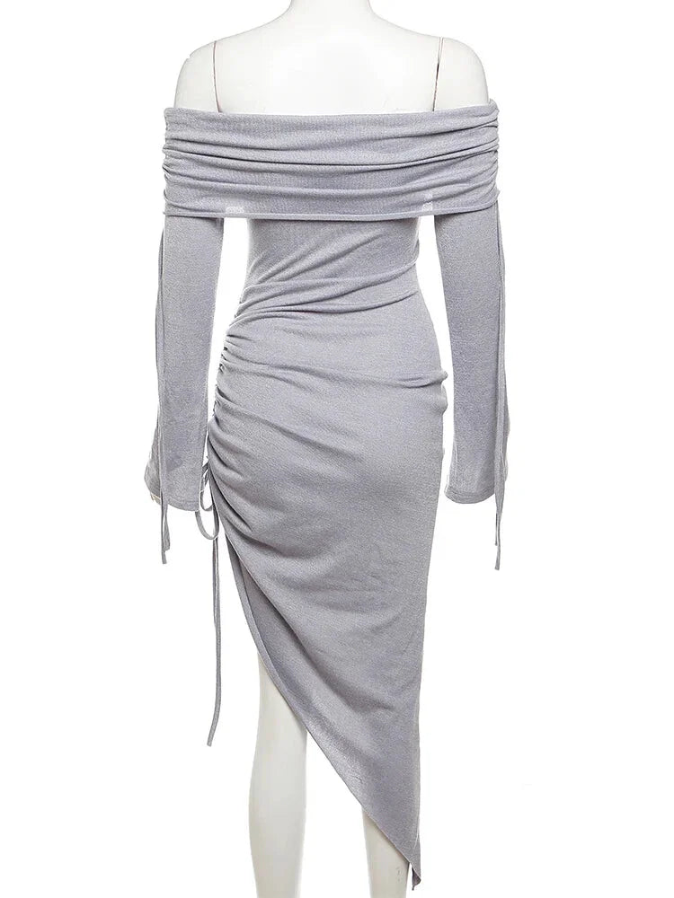 Cocktail Dresses- Ruched High-Low Cocktail Dress for Wedding Guests- - Pekosa Women Fashion