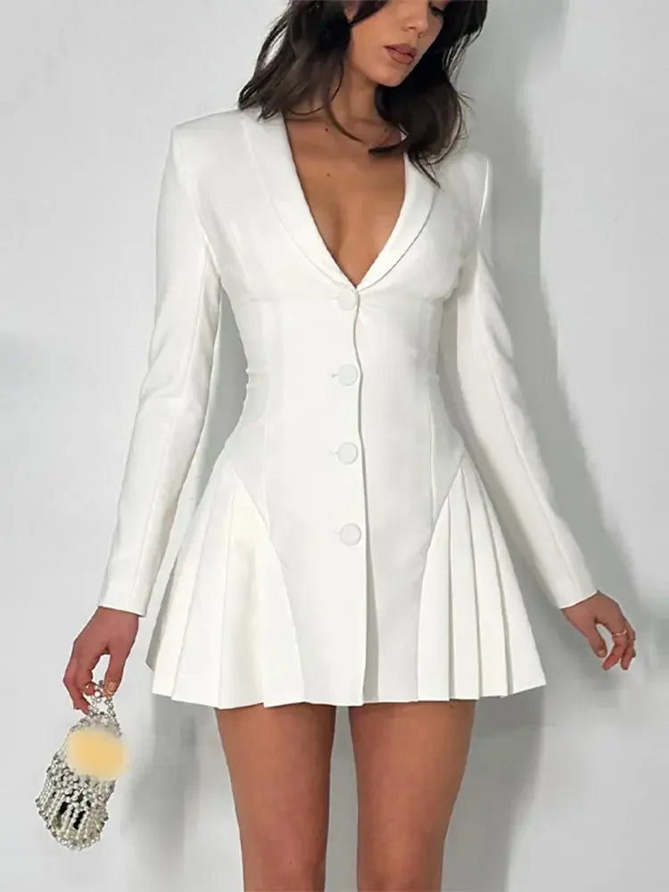 Cocktail Dresses - Tailored Cocktail Blazer Dress for Networking Events