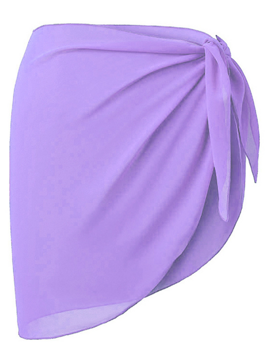 Cover-Ups- Beach Essential Women's Chiffon Sarong Cover-Up- Purple- Pekosa Women Fashion