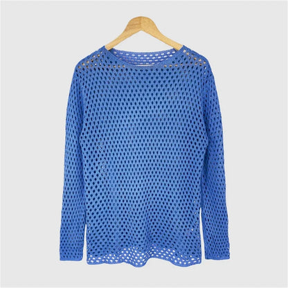 Cover Ups- Women's Open Knitting Cover-Up Top- - Pekosa Women Fashion