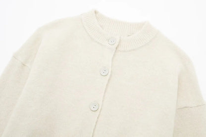 Crop Cardigans - High Neck Sweater Crop Buttoned Cardigan for Women