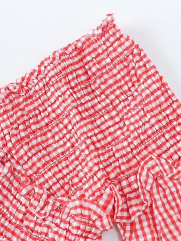 Gingham Smocked Top for Women