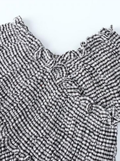 Gingham-Smocked-Top für Damen