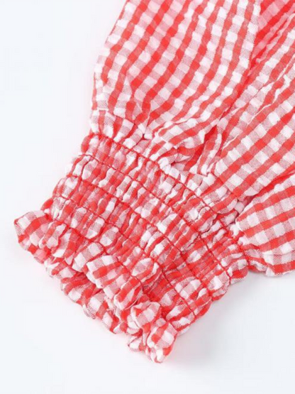 Gingham-Smocked-Top für Damen