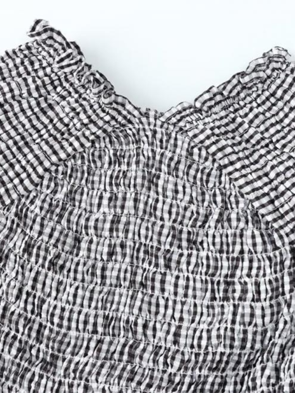 Gingham-Smocked-Top für Damen