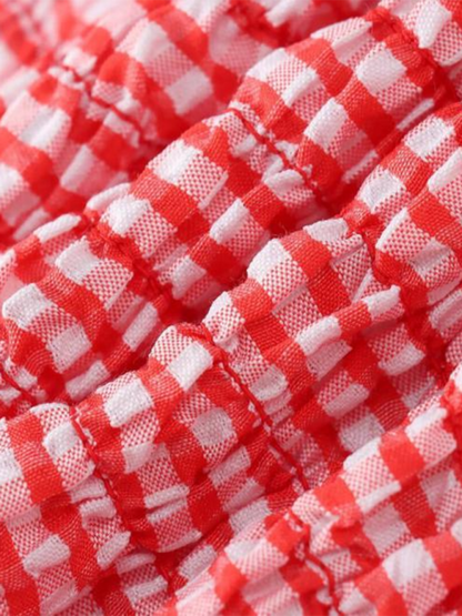 Gingham Smocked Top for Women