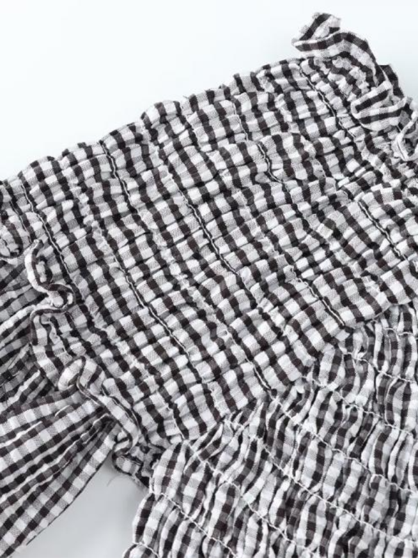 Gingham-Smocked-Top für Damen