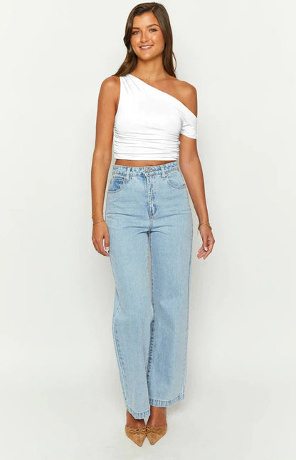 Solid Ruched Crop Top for Sunny Getaways