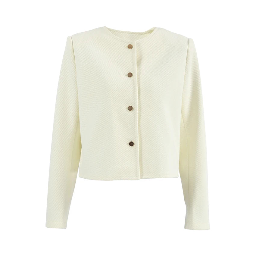 Cropped Jackets - Elegant Structured Cropped Jacket