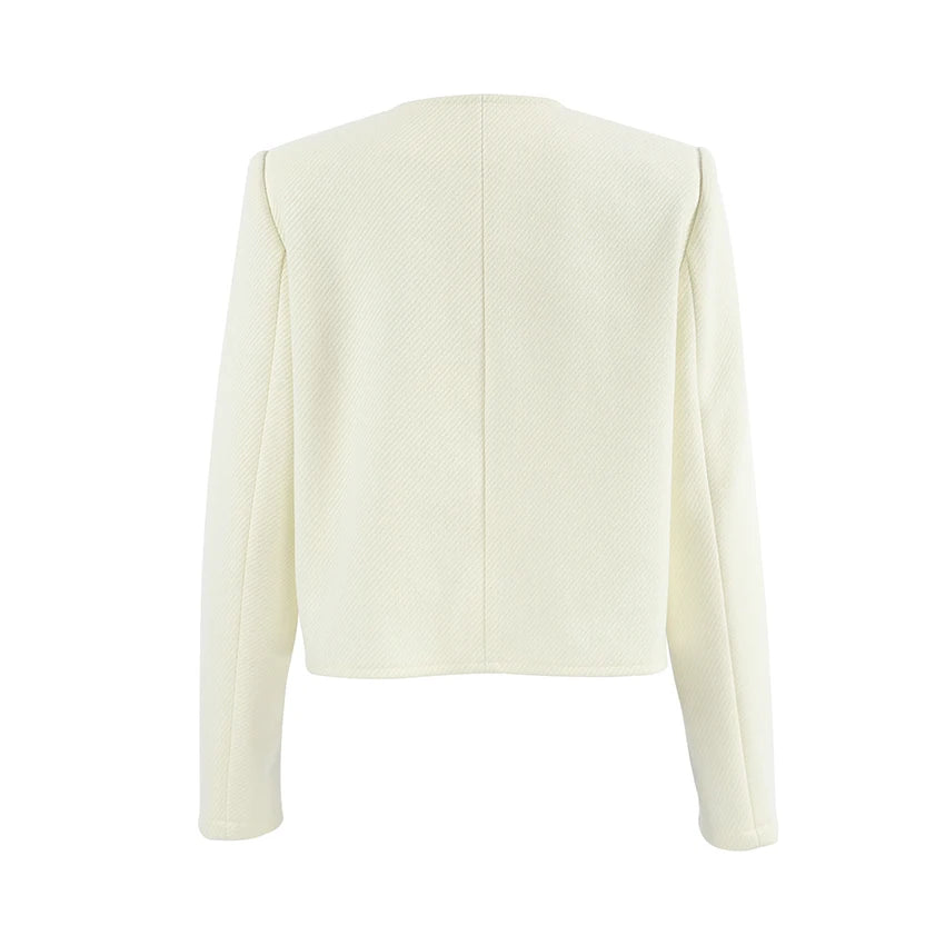 Cropped Jackets - Elegant Structured Cropped Jacket