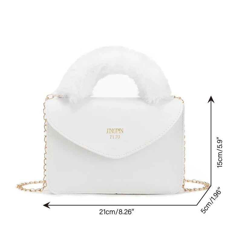 Crossbody Handbags - Soft Furry Plush Top-handle Crossbody Designer Handbags