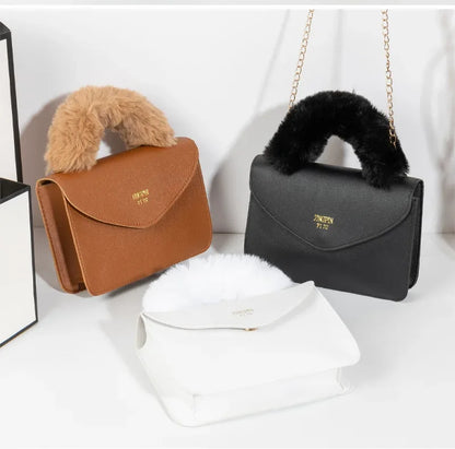 Crossbody Handbags - Soft Furry Plush Top-handle Crossbody Designer Handbags