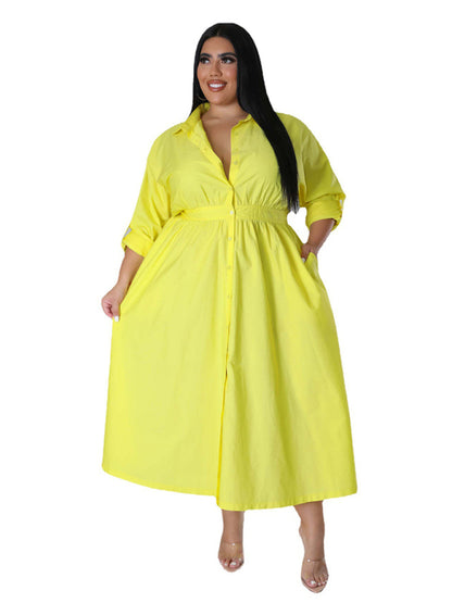 Curvy Dresses - Curvy Cocktail Elegant Long Sleeve Olive Dress