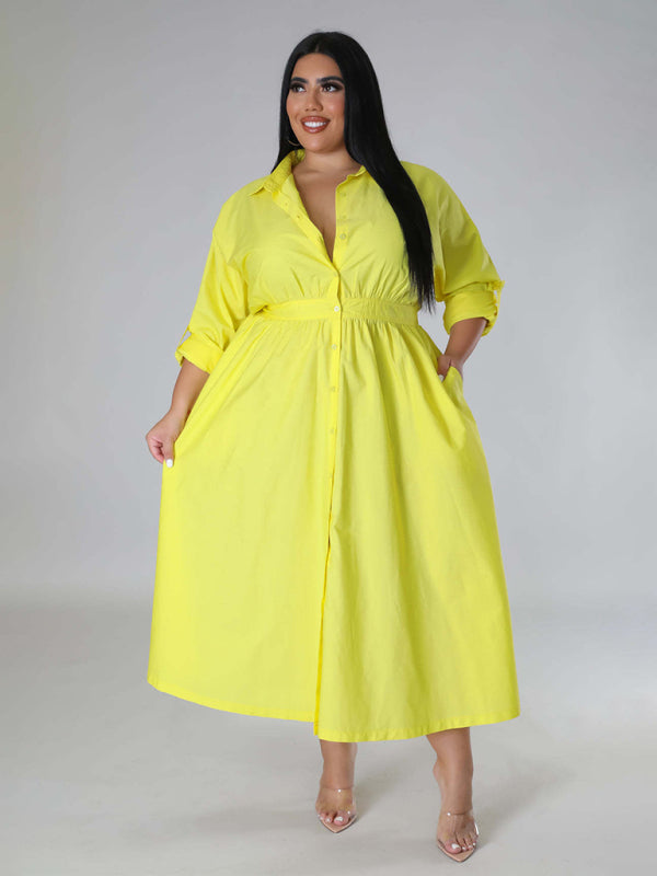 Curvy Dresses - Curvy Cocktail Elegant Long Sleeve Olive Dress