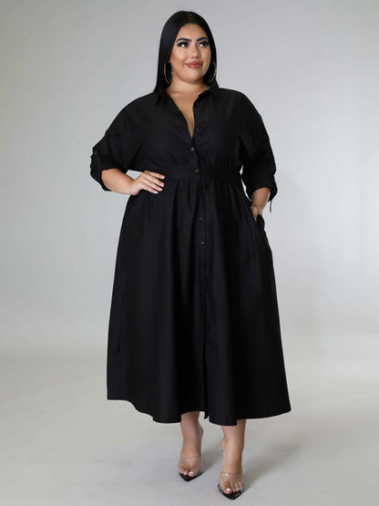 Curvy Dresses - Curvy Cocktail Elegant Long Sleeve Olive Dress