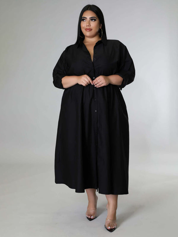 Curvy Dresses - Curvy Cocktail Elegant Long Sleeve Olive Dress