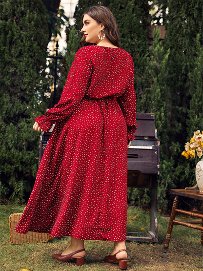 Curvy Dresses- Elegant Plus Size Midi Dress for Day to Night Glamour- - Pekosa Women Fashion