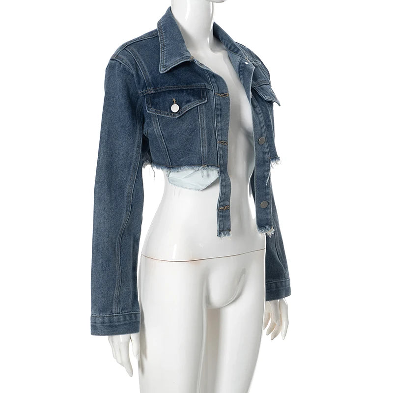 Denim Jackets - Cool Girl Frayed Denim Jacket