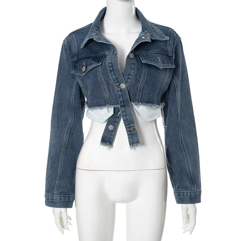 Denim Jackets - Cool Girl Frayed Denim Jacket