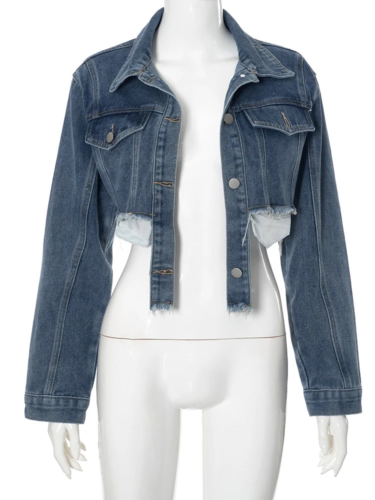 Denim Jackets - Cool Girl Frayed Denim Jacket