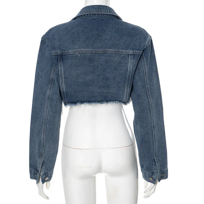 Denim Jackets - Cool Girl Frayed Denim Jacket