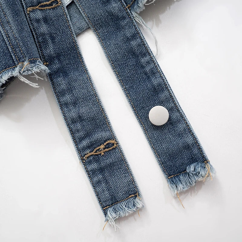 Denim Jackets - Cool Girl Frayed Denim Jacket