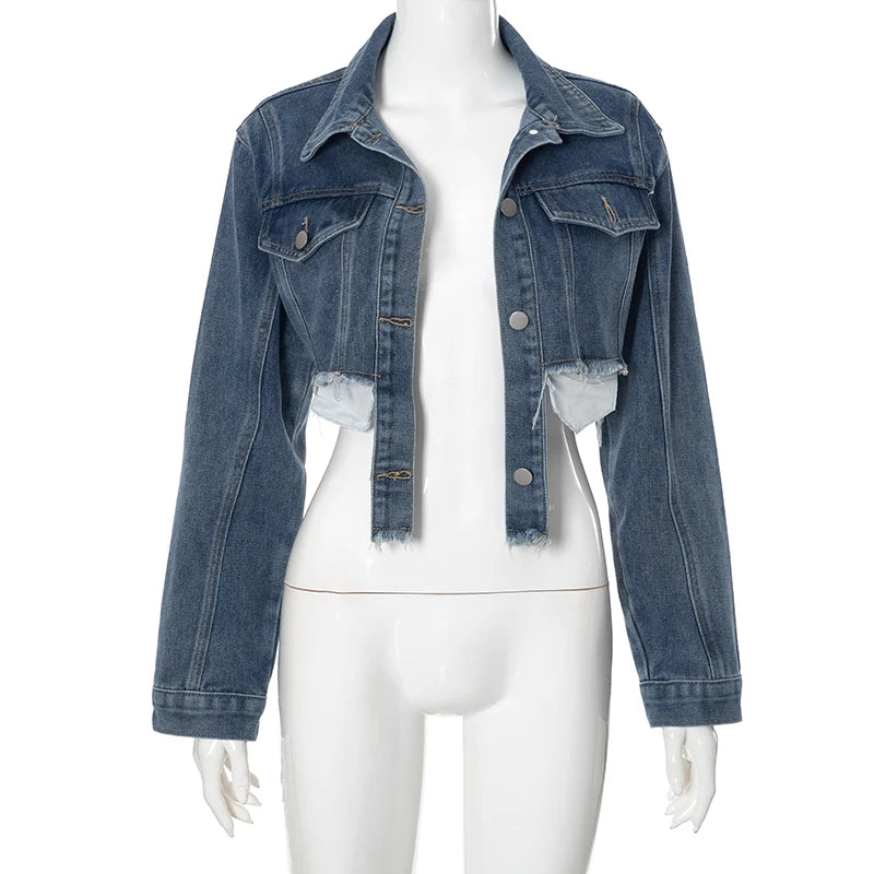 Denim Jackets - Cool Girl Frayed Denim Jacket