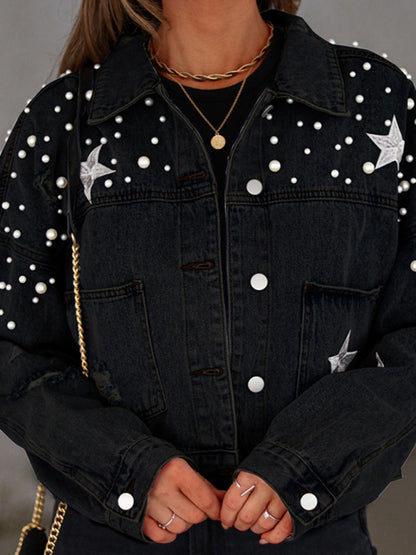 Denim Jackets - Stars & Planets = Galaxy Denim Jacket