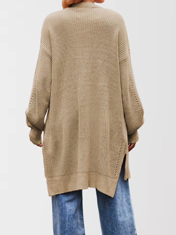 Duster Cardigans - Open Front Cardigan Draped Knit Duster