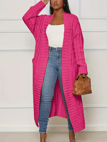 Duster Cardigans- Women Longline Duster Cardigan for Winter- Rose- Chuzko Women Clothing