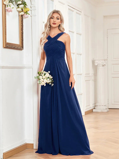 Elegant Dresses- Chiffon A-Line Dress Perfect for Wedding Seasons- - Pekosa Women Fashion