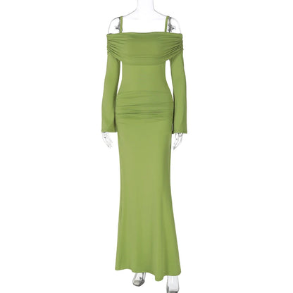 Elegant Dresses - Elegant Green Mermaid Gown Off-Shoulder Evening Dress